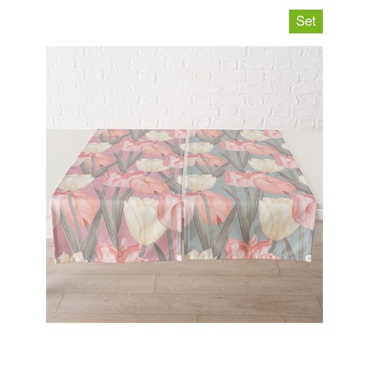 Boltze Bieżniki (2 szt.) "Tulips" w kolorze jasnoróżowo-zielonym - 140 Boltze onesize promocja Limango Polska