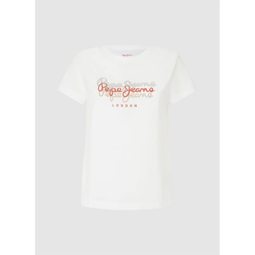 Pepe Jeans Koszulka w kolorze białym ze sklepu Limango Polska w kategorii Bluzki damskie - zdjęcie 177624356