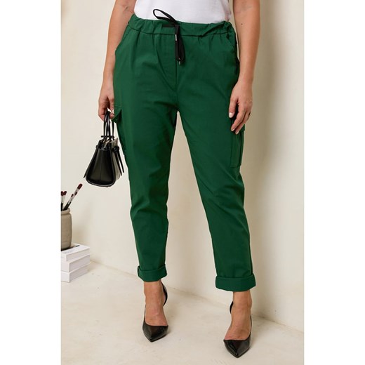 Curvy Lady Bojówki w kolorze zielonym ze sklepu Limango Polska w kategorii Spodnie damskie - zdjęcie 177626657