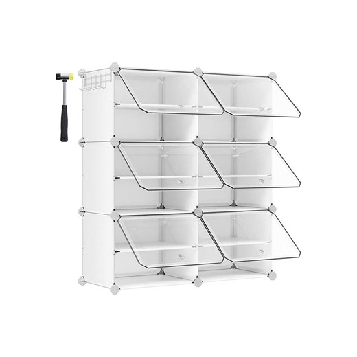 Songmics Szafka w kolorze białym na buty - 83 x 94 x 32 cm ze sklepu Limango Polska w kategorii Szafy - zdjęcie 177630688