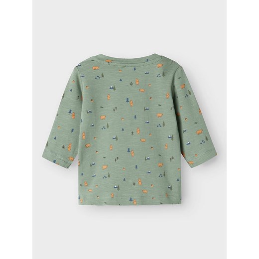 name it Koszulka "Ossy" w kolorze khaki ze wzorem Name It 68 wyprzedaż Limango Polska