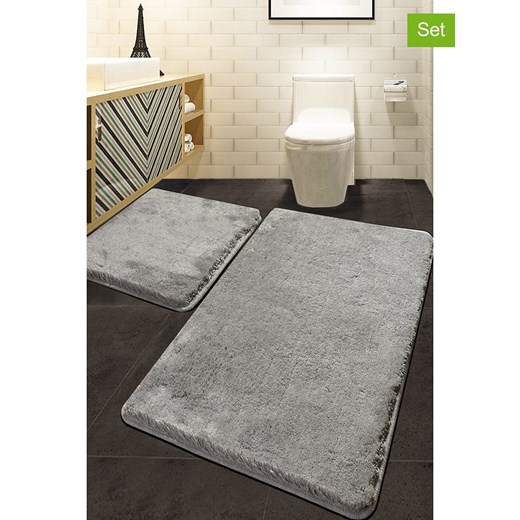 Elizabed Dywaniki łazienkowe (2 szt.) w kolorze jasnoszarym ze sklepu Limango Polska w kategorii Akcesoria łazienkowe - zdjęcie 177633159