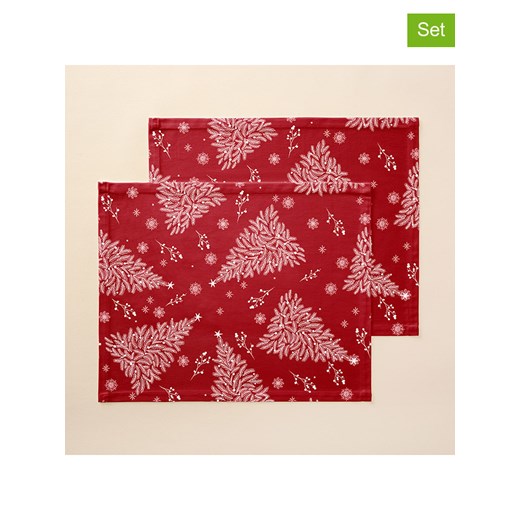 Mint Rugs Podkładki stołowe (2 szt.) w kolorze czerwonym - 50 x 40 cm ze sklepu Limango Polska w kategorii Podkładki na stół - zdjęcie 177633356