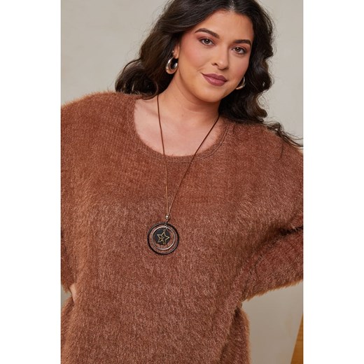 Curvy Lady Sweter w kolorze jasnobrązowym Curvy Lady 44/46 Limango Polska okazja