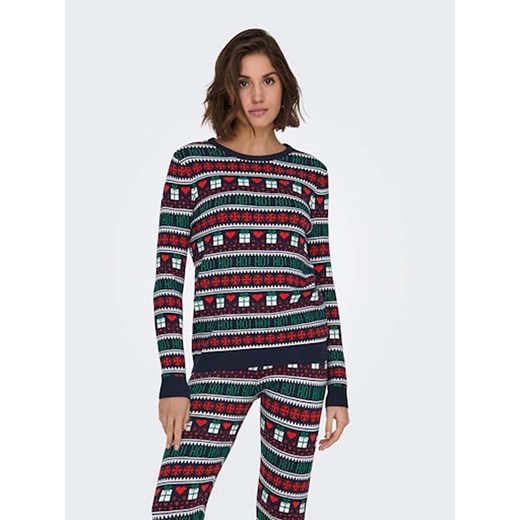ONLY Sweter w kolorze granatowo-czerwono-zielonym ze sklepu Limango Polska w kategorii Swetry damskie - zdjęcie 177636815