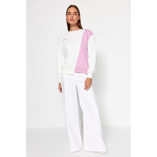 trendyol Bluza w kolorze biało-jasnoróżowym ze sklepu Limango Polska w kategorii Bluzy damskie - zdjęcie 177639326