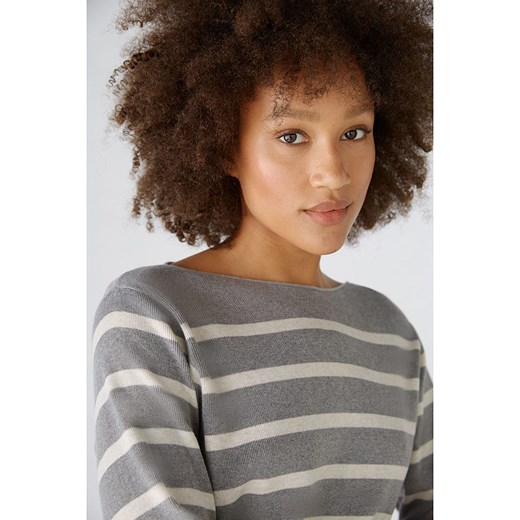 Oui Sweter w kolorze szaro-białym 44 wyprzedaż Limango Polska