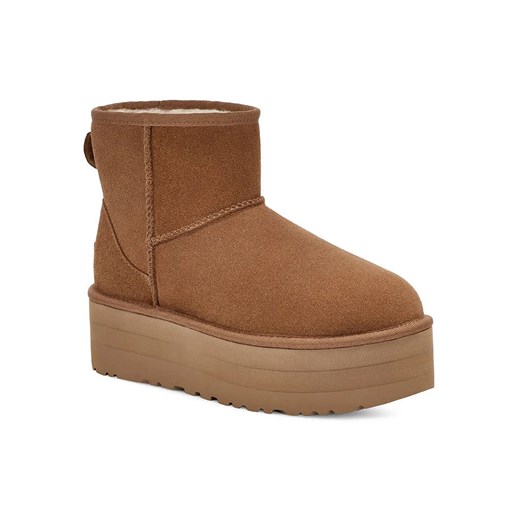 UGG Skórzane botki &quot;Classic Mini Platform&quot; w kolorze jasnobrązowym 42 wyprzedaż Limango Polska