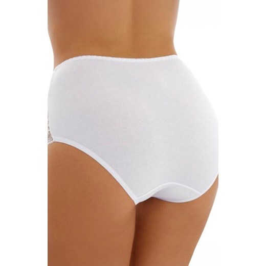 Figi damskie z podwyższonym stanem i koronką białe Ella Maxi, Kolor biały, Rozmiar S, EMILI ze sklepu Intymna w kategorii Majtki damskie - zdjęcie 177645957