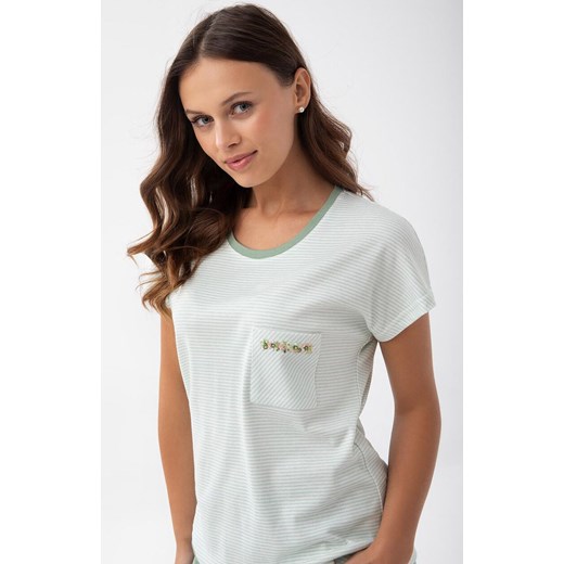 Piżama damska zielona w paski z bermudami 323, Kolor zielony, Rozmiar M, Luna ze sklepu Intymna w kategorii Piżamy damskie - zdjęcie 177646027