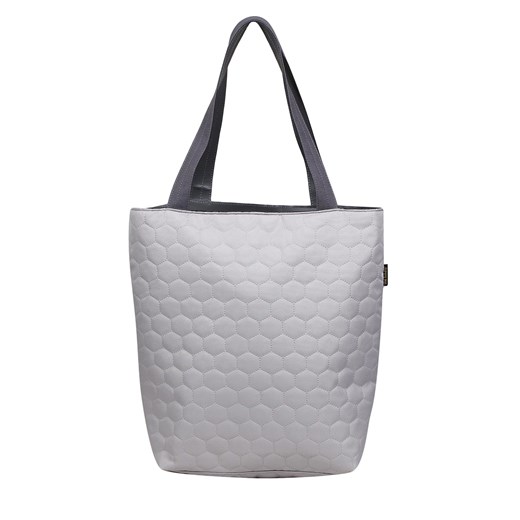popielata  torebka shopper pikowana  Eko ze sklepu Słoń Torbalski w kategorii Torby materiałowe - zdjęcie 177646795