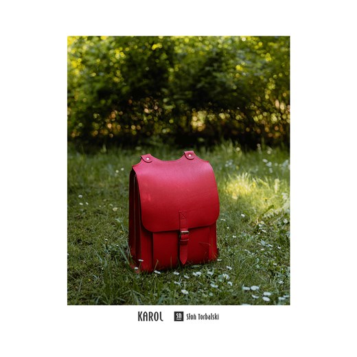 czerwony plecak skórzany Karol ze sklepu Słoń Torbalski w kategorii Plecaki - zdjęcie 177647938