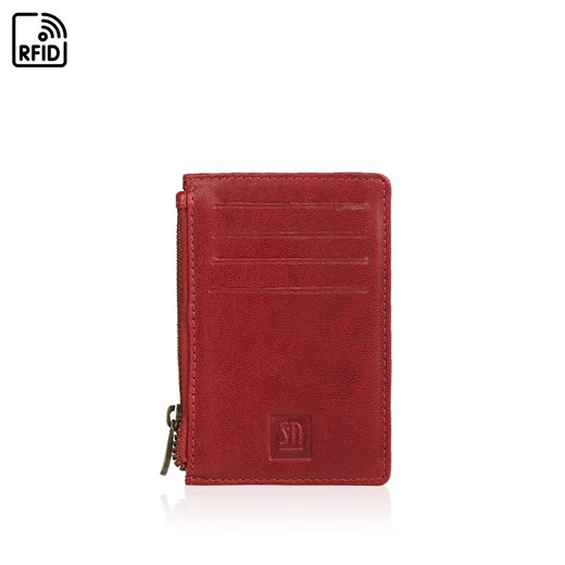 czerwony portfel skórzany/ etui KLASYCZNY ze sklepu Słoń Torbalski w kategorii Portfele damskie - zdjęcie 177648997