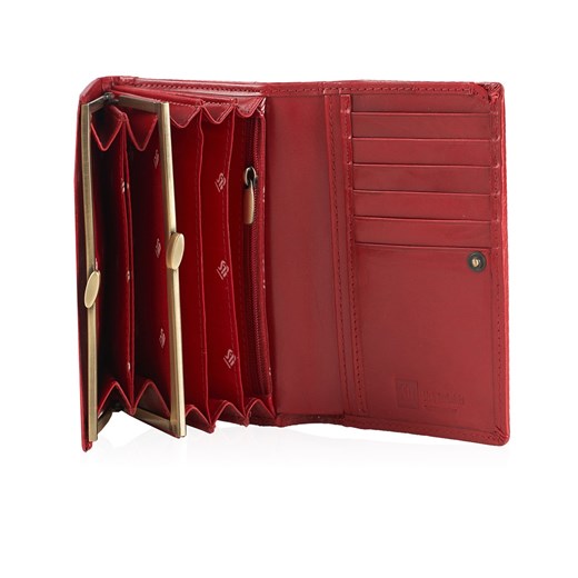 czerwony portfel skórzany damski KLASYCZNY rozkładany ze sklepu Słoń Torbalski w kategorii Portfele damskie - zdjęcie 177649265