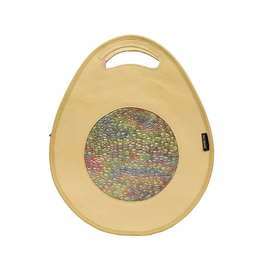 żółta torebka damska skórzana z funkcją plecaka Poly ze sklepu Słoń Torbalski w kategorii Torby Shopper bag - zdjęcie 177650047