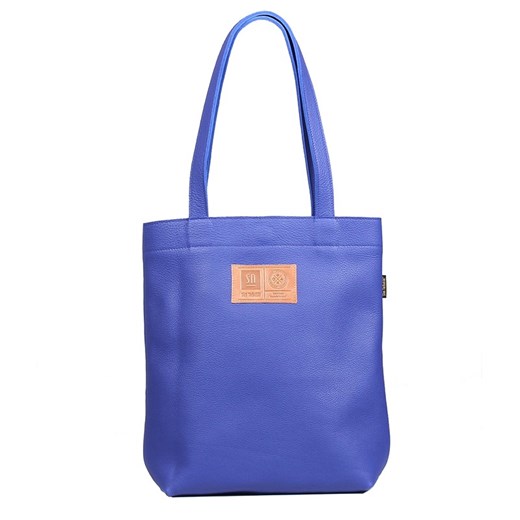 torebka damska skórzana Chiara shopper niebieska ze sklepu Słoń Torbalski w kategorii Torby Shopper bag - zdjęcie 177652818