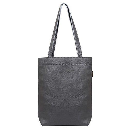 popielata torebka damska skórzana shopperka Chiara ze sklepu Słoń Torbalski w kategorii Torby Shopper bag - zdjęcie 177653037