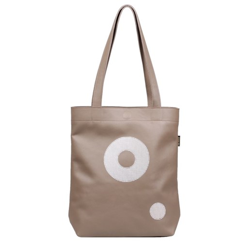 torebka damska skórzana Chiara shopper beżowy ze sklepu Słoń Torbalski w kategorii Torby Shopper bag - zdjęcie 177653167