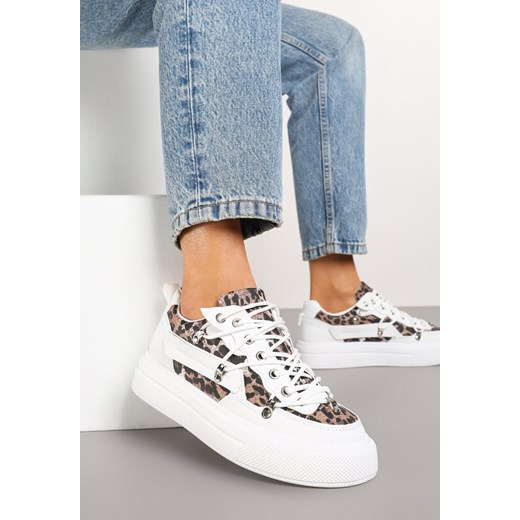 Białe Sneakersy ze Wzorem w Panterkę Doridi ze sklepu renee.pl w kategorii Buty sportowe damskie - zdjęcie 177653978