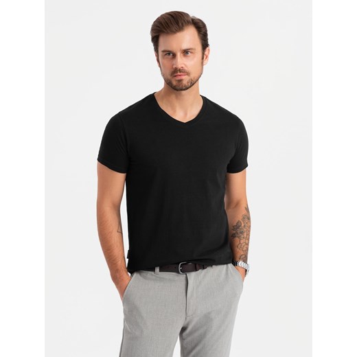 Zestaw męskich bawełnianych t-shirtów V-neck BASIC – XXL ombre