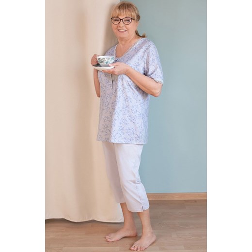 Bawełniana piżama damska Anastazja I 219 02, Kolor szary-wzór, Rozmiar L, MARTEL ze sklepu Intymna w kategorii Piżamy damskie - zdjęcie 177659476