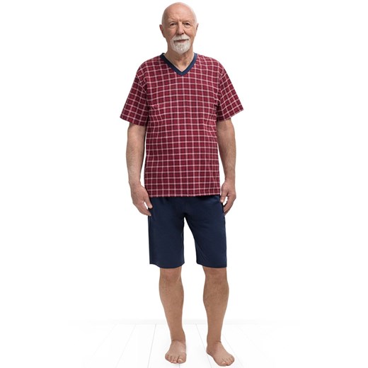 Bawełniana piżama męska Michał I 400 08, Kolor granatowo-bordowy, Rozmiar 4XL, MARTEL ze sklepu Intymna w kategorii Piżamy męskie - zdjęcie 177659549