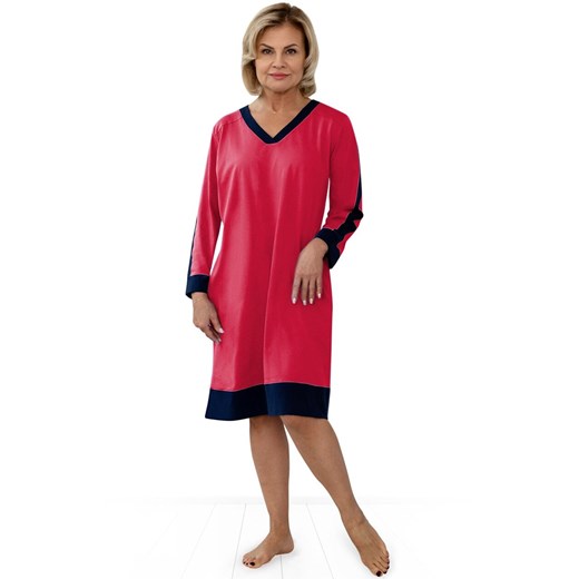 Bawełniana koszula nocna damska Oliwia II 240 03, Kolor czerwony, Rozmiar XL, MARTEL ze sklepu Intymna w kategorii Koszule nocne - zdjęcie 177659556