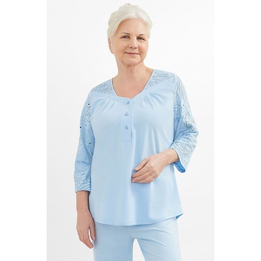 Bawełniana piżama damska Rozalia II 230 04, Kolor niebieski, Rozmiar M, MARTEL ze sklepu Intymna w kategorii Piżamy damskie - zdjęcie 177659558