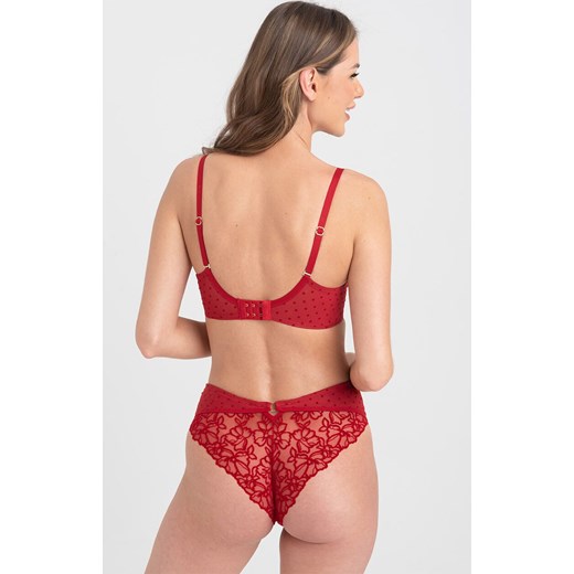 Samanta koronkowe figi brazylijskie Emma M400, Kolor czerwony, Rozmiar XL, Samanta ze sklepu Intymna w kategorii Majtki damskie - zdjęcie 177659596