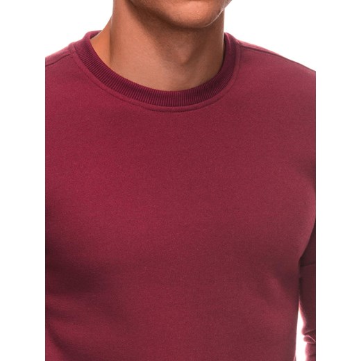 Jednolita dresowa bluza męska round neck BASIC – bordowa V8 EM-SSBN-0100 Edoti XXL Edoti