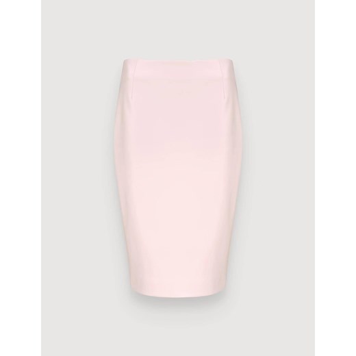 Ołówkowa jasno różowa spódnica za kolano z wiskozą Molton 34 Molton