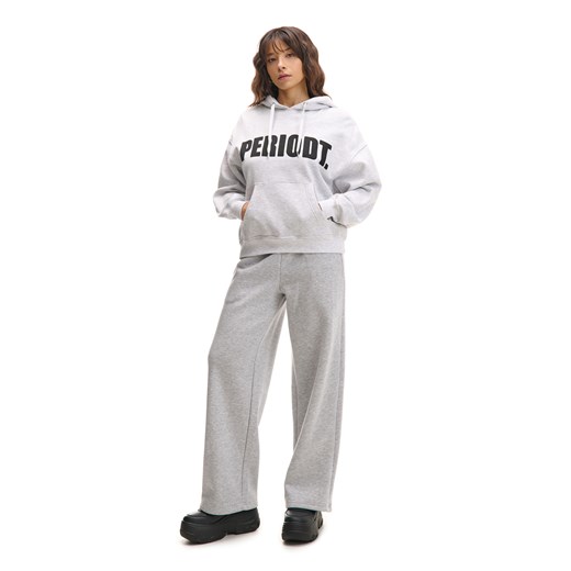 Cropp - Jasnoszara bluza z kapturem i napisem - jasny szary Cropp XL Cropp