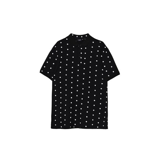 Cropp - T-shirt polo z kostkami do gry all over - czarny Cropp M Cropp