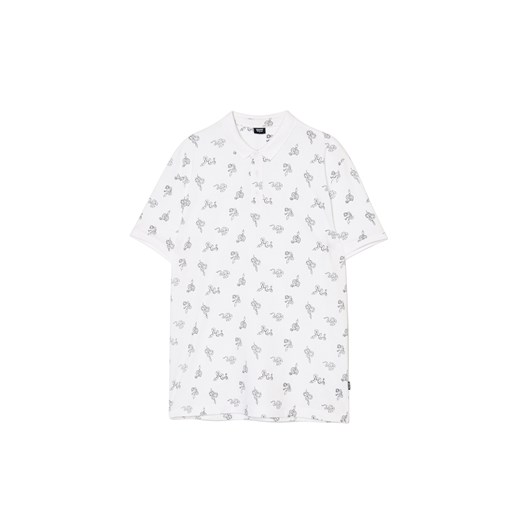 Cropp - T-shirt polo z wężami all over - biały ze sklepu Cropp w kategorii T-shirty męskie - zdjęcie 177701308