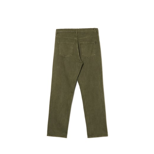 Cropp - Oliwkowe bawełniane spodnie regular - zielony Cropp L LONG Cropp