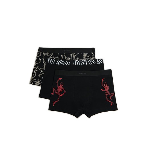 Cropp - 3 pack bokserek z motywem szkieletu - czarny ze sklepu Cropp w kategorii Majtki męskie - zdjęcie 177701646