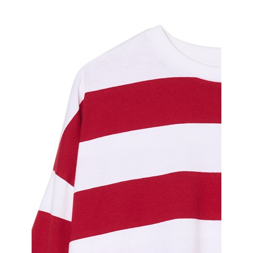 Cropp - Koszulka longsleeve w czerwone paski - czerwony Cropp S Cropp