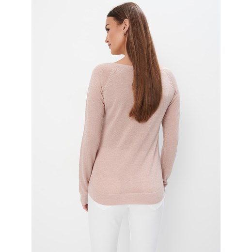 Mohito - Pudrowy sweter z metalizowaną nitką - pastelowy różowy Mohito XL Mohito