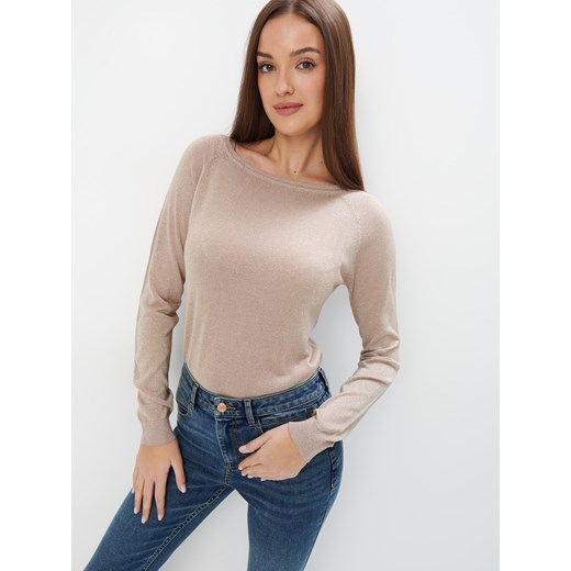Mohito - Beżowy sweter z metalizowaną nitką - sand ze sklepu Mohito w kategorii Swetry damskie - zdjęcie 177703077