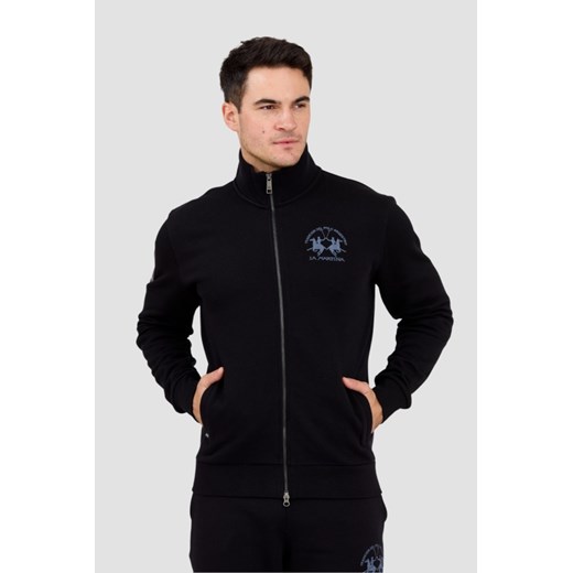 LA MARTINA Czarna bluza męska ze stójką, Rozmiar M ze sklepu outfit.pl w kategorii Bluzy męskie - zdjęcie 177706519