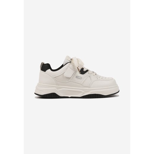 Biało-Czarne Buty Sportowe Sneakersy z Perforacją i Skórzaną Wkładką Dorresil ze sklepu born2be.pl w kategorii Buty sportowe dziecięce - zdjęcie 177720446