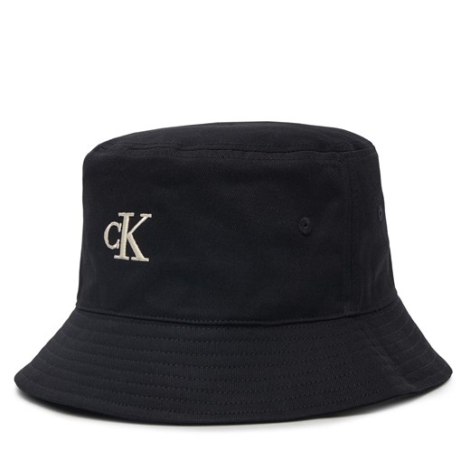 Kapelusz Calvin Klein Jeans Embroidered Monogram Bucket Hat LV04K5020G Czarny one size eobuwie.pl