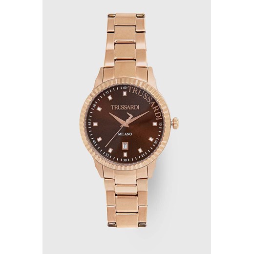 Trussardi zegarek męski kolor złoty R2453141008 ze sklepu ANSWEAR.com w kategorii Zegarki - zdjęcie 177721768