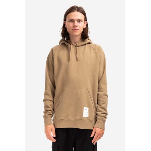 Norse Projects bluza bawełniana Kristian Tab Series Hood męska kolor brązowy z kapturem gładka N20.1294.0966-0966 ze sklepu ANSWEAR.com w kategorii Bluzy męskie - zdjęcie 177722469