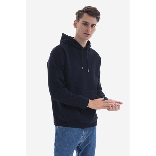 Norse Projects bluza bawełniana Vagn Classic Hood męska kolor granatowy z kapturem gładka N20.1276.7004-7004 ze sklepu ANSWEAR.com w kategorii Bluzy męskie - zdjęcie 177722479