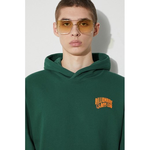 Billionaire Boys Club bluza bawełniana męska kolor zielony z kapturem z nadrukiem ze sklepu ANSWEAR.com w kategorii Bluzy męskie - zdjęcie 177722489