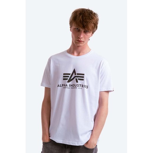 Alpha Industries t-shirt bawełniany Rainbow Reflective kolor biały z nadrukiem 100501RR.09-BIALY ze sklepu ANSWEAR.com w kategorii T-shirty męskie - zdjęcie 177727849