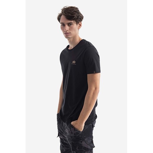 Alpha Industries t-shirt bawełniany kolor czarny z nadrukiem 128507CP.380-CZARNY ze sklepu ANSWEAR.com w kategorii T-shirty męskie - zdjęcie 177727859
