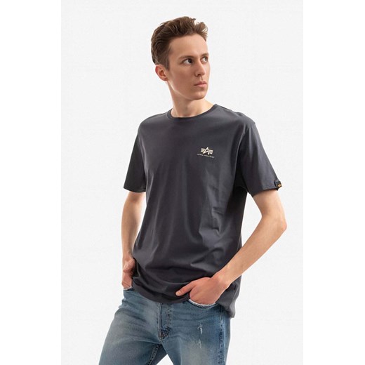 Alpha Industries t-shirt bawełniany męski kolor szary z nadrukiem ze sklepu ANSWEAR.com w kategorii T-shirty męskie - zdjęcie 177727906