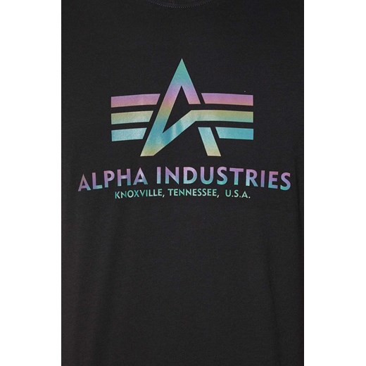 Alpha Industries t-shirt bawełniany kolor czarny z nadrukiem 100501RR.03-CZARNY ze sklepu ANSWEAR.com w kategorii T-shirty męskie - zdjęcie 177727936